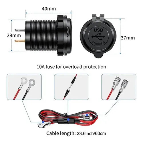 Cargador Carro / Moto Carga Rápida Celular Qc3.0 Doble USB - Audio Descuentos