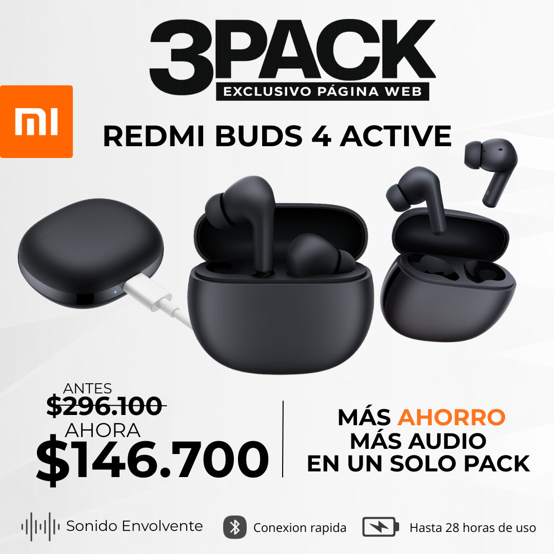 3PACK Redmi Buds 4 Active - Audio Descuentos
