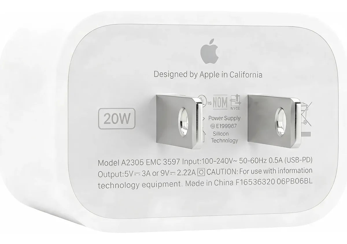 CUBO ADAPTADOR USB-C CARGADOR 20W FULL ORIGINAL 1.1