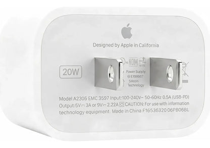 CUBO ADAPTADOR USB-C CARGADOR 20W FULL ORIGINAL 1.1