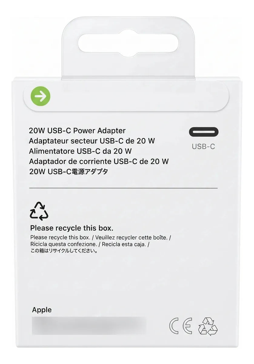 CUBO ADAPTADOR USB-C CARGADOR 20W FULL ORIGINAL 1.1