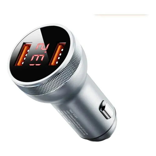 Turbo Cargador Carro Carga Rápida Doble USB Aluminio - Audio Descuentos