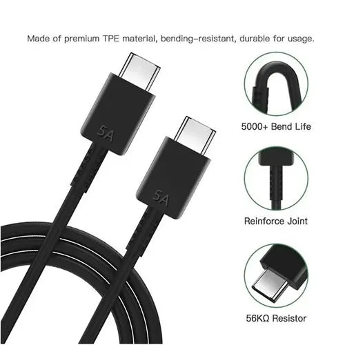 Cable Carga 5 Amp USB C X C Ultra Rápida 100w / 1.8 mts - Audio Descuentos