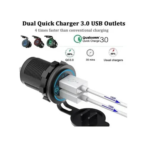 Cargador Carro / Moto Carga Rápida Celular Tipo C Y USB - Audio Descuentos
