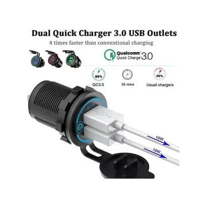 Cargador Carro / Moto Carga Rápida Celular Tipo C Y USB - Audio Descuentos